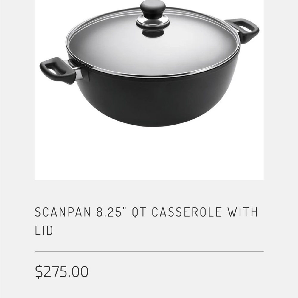 SCANPAN titanium Sleek Black Non-Stick Cookware Casserole with Lid